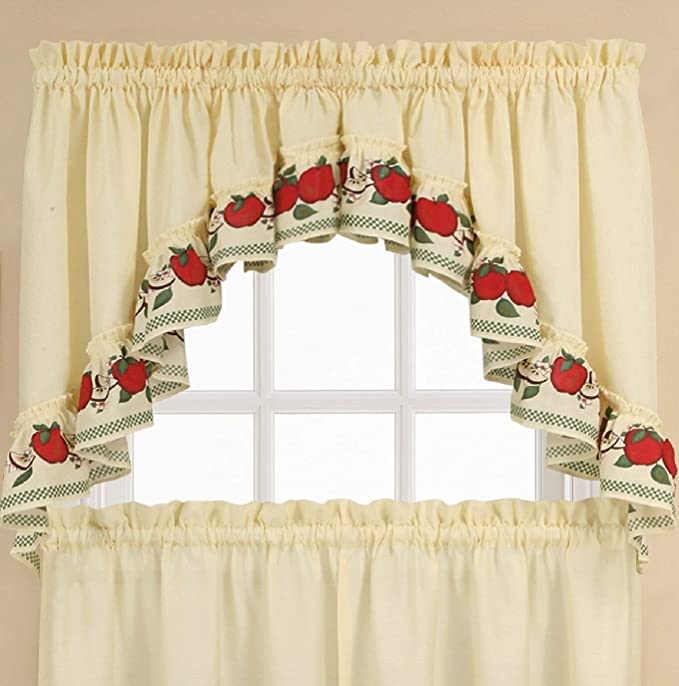 New 3PCS Window Curtain Tier Set