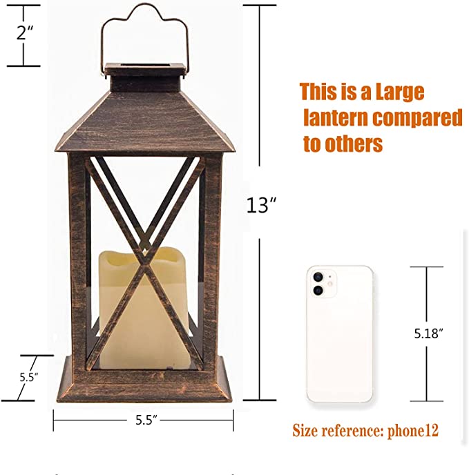 New Large Square Solar Lantern | Waterproof Garden Decor | Outdoor Pathway Party Decorative