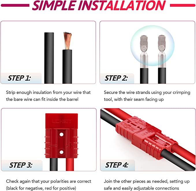 New Tech Wire Connector | Wire Harness Plug Kit | Battery Quick Connect Disconnect Set