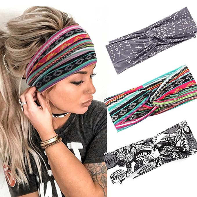 New Headband Headpiece Bohemia Floal Twist Head Wrap | Hair Accessories | Pack of 3