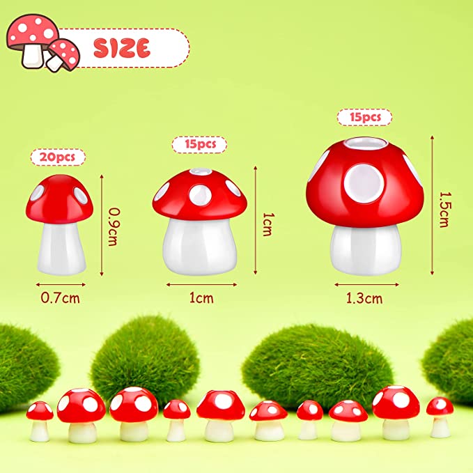 New Mushroom Mini Minaiture Figurines | Party Decoration Supplies | 50 Pcs