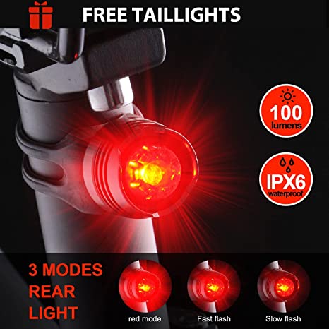 New 10 Modes Bike Light Front Back | LED Bright Rechargeable Powerbank Safety Bicycle Lights