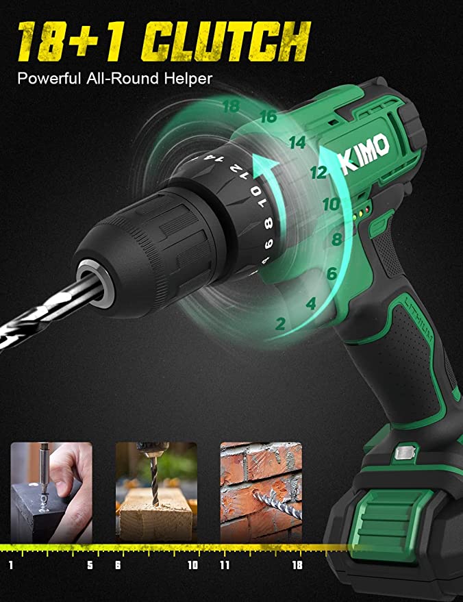 Heavy Duty 20V MAX Cordless Drill w/Battery and Charger | Drilling Wood Bricks Walls Metal