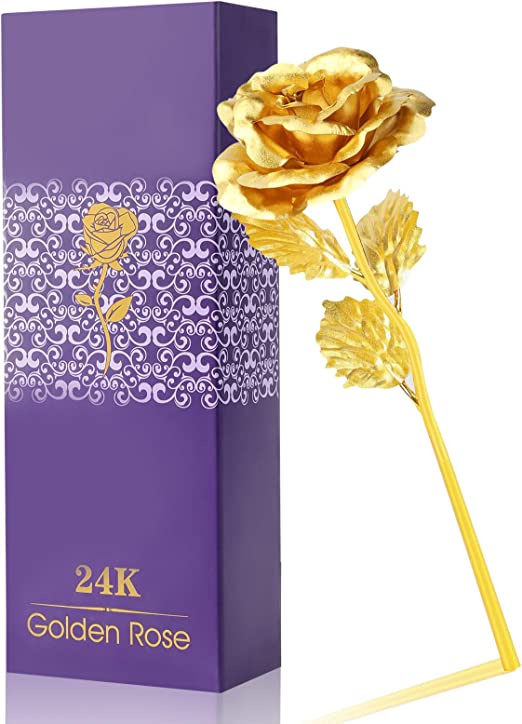 New Gold Rose Flower w/ Luxury Gift Box-Great Gift Idea