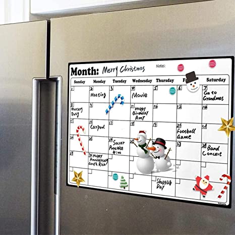 New Whiteboard Calendar For Refrigerator Planners | 16.9" x 11.8"