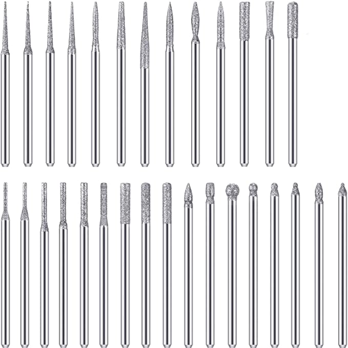 New 30 PCS Cuticle Nail Drill Bits Set | Fine Grits for Acrylic Gel Nails Prep & Nail Care Tools