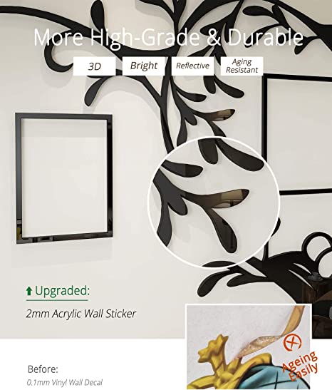 New Family Tree Picture Frame | Removable | 3D DIY Acrylic Wall Decor Stickers