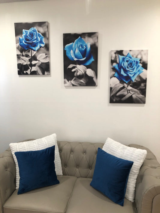 New 3PCS 12" x 16" Rose Flowers Canvas Paintings | Wall Art Decor