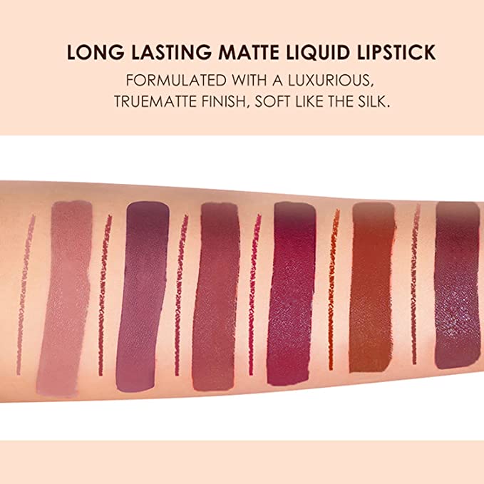 New 12 PCS Matte Liquid Lipstick | Lip Liner Pens Set | Waterproof Long Wear Lip Gloss