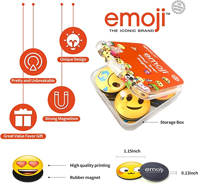 New 28 PCS Magnet Refrigerator Emoji | Funny & Cute Magnets | Office, School & Home Decor