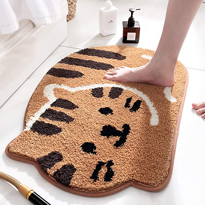 New 18" x 26" Bath Mat | Adorable Design Cat-Picture Bath Mat Door Mat Dry Carpet