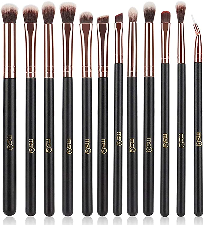 New 12pcs Rose Gold Eyeshadow Makeup Brushes Set | Eyeshadow, Eyebrow, Eyeliner, Blending