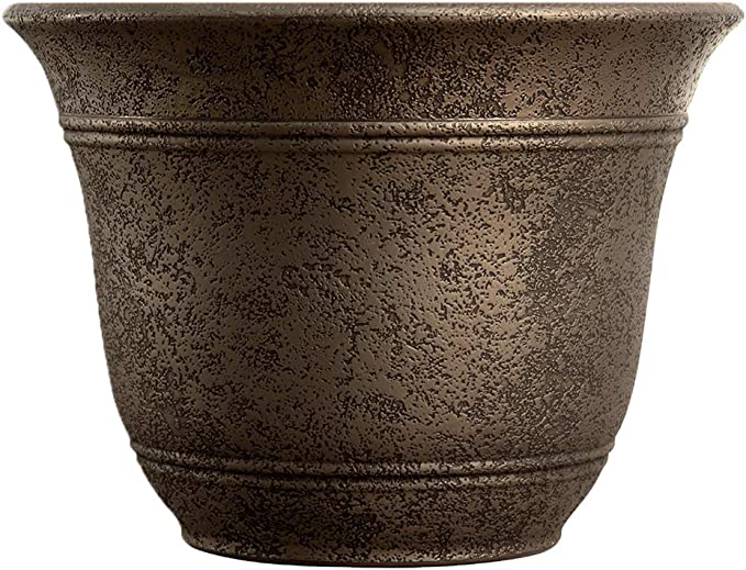 New 13" Sierra Round Nordic Traditional Durable Plastic Indoor/Outdoor Home Planter Pot