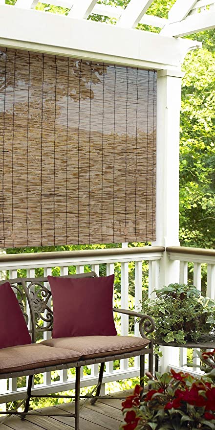 Radiance Cord Free, Roll-up Reed Shade, Cocoa, 60" W x 72" L