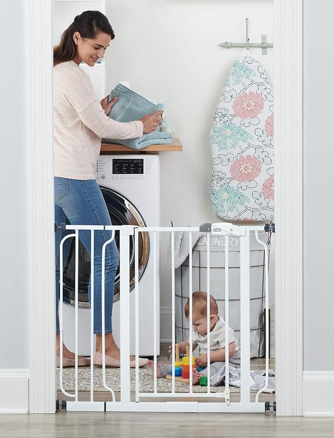 Heavy Duty Extra Wide Walk Thru Baby Gate | Extension Kit | Pressure Mount Kit