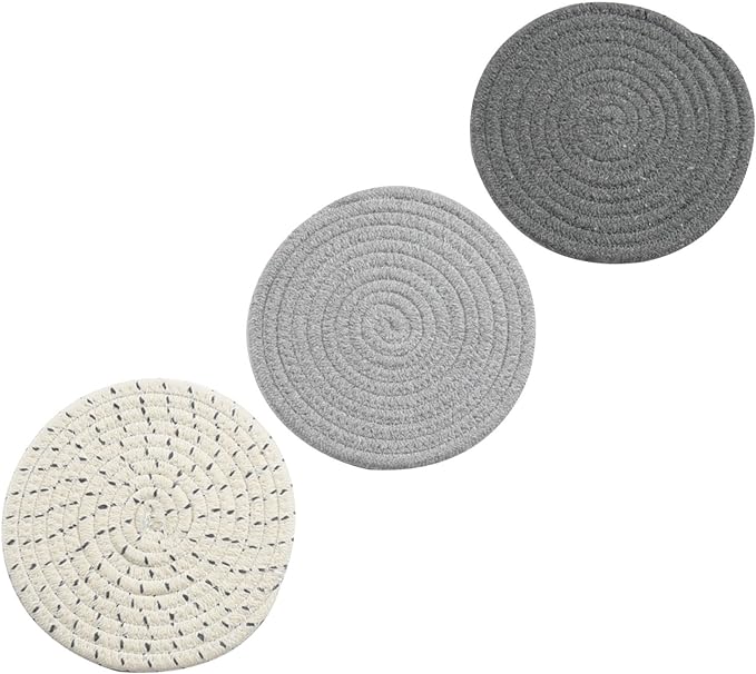 New 3 PCS Potholders | 100% Pure Cotton Thread Weave Hot Pot Holders