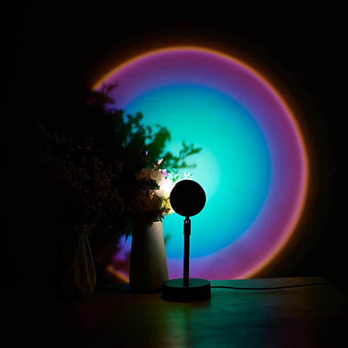 New Sunset Lamp 180 Degree Rotation | Projector Rainbow LED Light | USB Charging | Rainbow