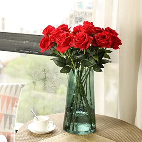 New Rose Artificial Flower | Garden Party Hotel Office Decorations | 12 Pcs