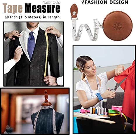 New Sewing Tape Measure | 60" 1.5M Dual Sided Retractable Ruler w/ Push Button Round