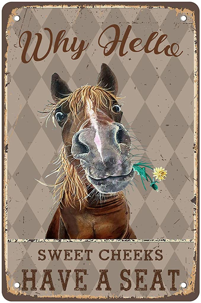 New Sweet Cheeks Horse Wall Decor | Retro Poster Paintings | Home Decor | 8" x 12"