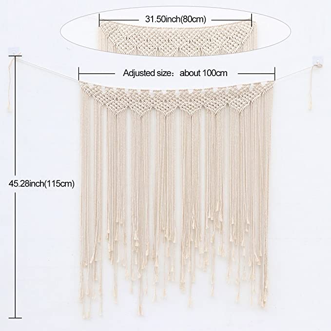 New 39"x 45" Macrame Wall Hanging Decor | Wall Tapestry Large Boho Wedding Backdrop