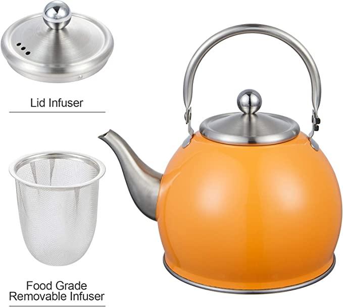 New Stainless Steel Tea Pot w/ Infuser for Loose Tea Coffe