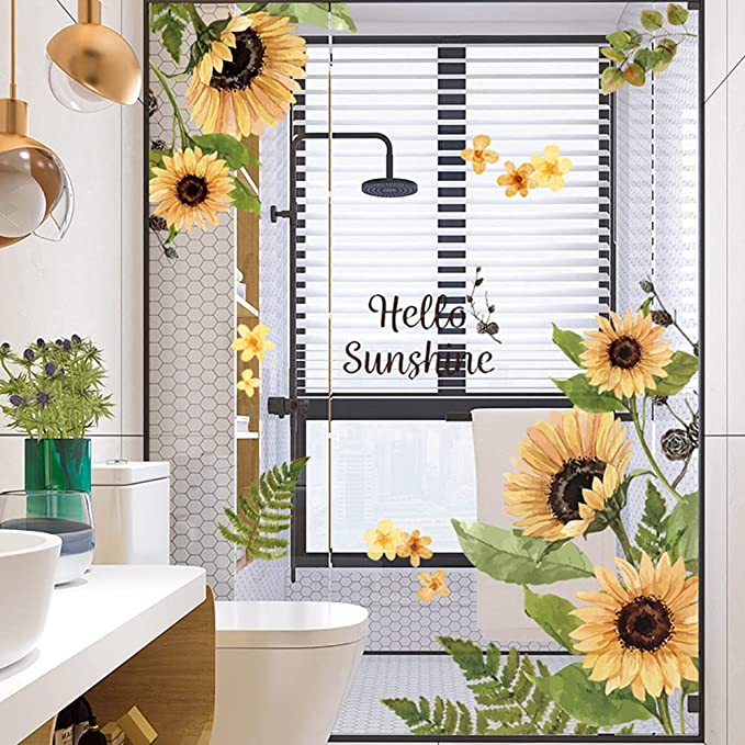 New Sunflower Wall Decals | Removable Yellow Flower Window Stickers