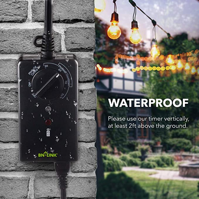 Heavy Duty Waterproof Outdoor Light Timer | Plug in Light Sensor Countdown Timer