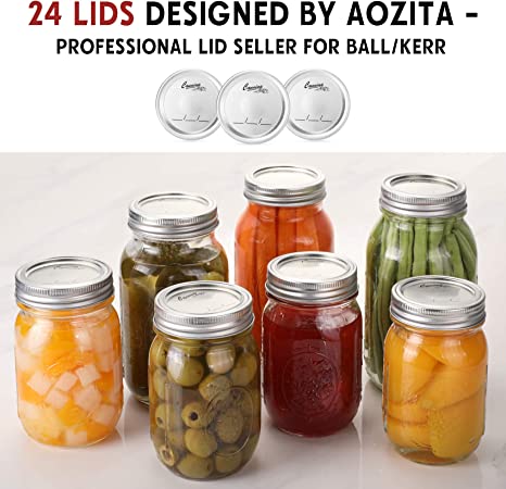 New 24 PCS Regular Mouth Canning Lids | 100% Fit & Airtight for Regular Mouth Jars