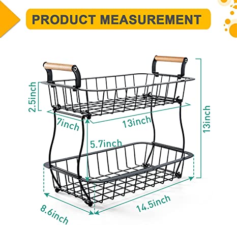 New 2-Tier Fruit Basket | Organizer Countertop Storage