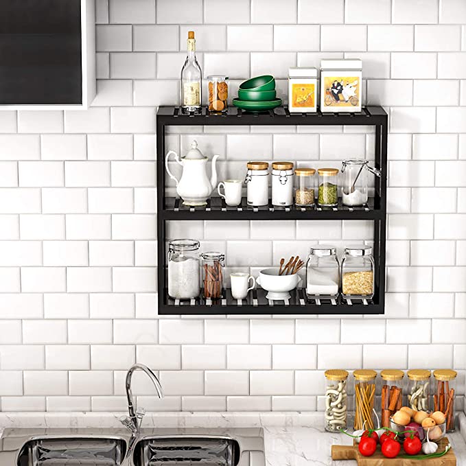 New 3 Tier Storage Shelf w/ Adjustable Wall Mounted Shelf Rack