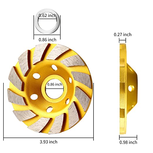 Heavy Duty 4 PCS 4" Concrete Grinding Wheel | Diamond Cup Wheel Angle Grinder Wheels