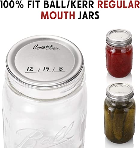 New 24 PCS Regular Mouth Canning Lids | 100% Fit & Airtight for Regular Mouth Jars