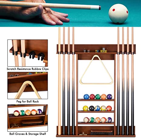 New Pool Cue Rack | Pool Stick Holder Wall Mount | 8 Pool Billiard Stick Holder