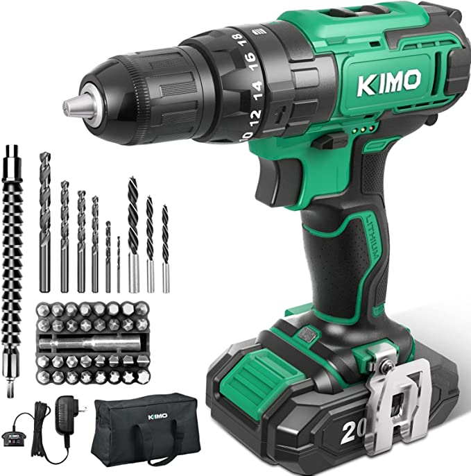 Heavy Duty 20V MAX Cordless Drill w/Battery and Charger | Drilling Wood Bricks Walls Metal