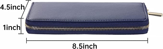 New Large Capacity Wallet Genuine Leather | Blocking Purse Credit Card Zip Around Clutch Wristlet