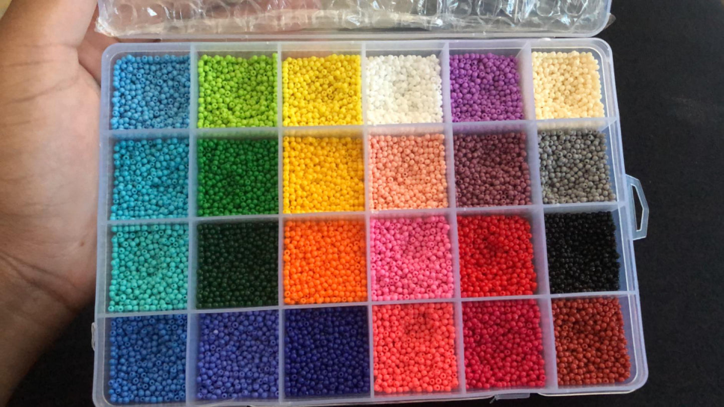 New 21600 PCS 2mm Glass Seed Beads | Small Craft Beads - Jewelry Making