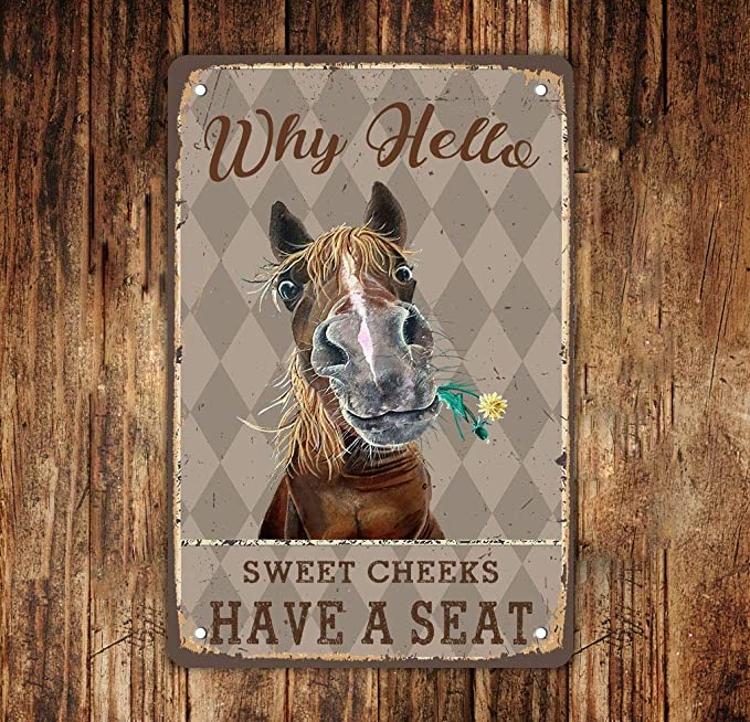 New Sweet Cheeks Horse Wall Decor | Retro Poster Paintings | Home Decor | 8" x 12"