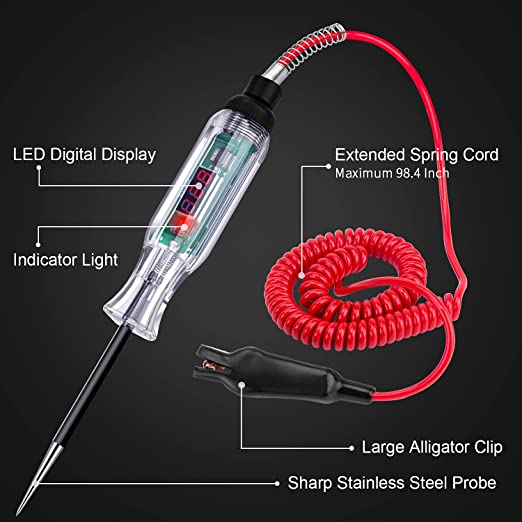 Heavy Duty LED Automotive Circuit Tester | Vehicle Circuits Low Voltage Light Tester