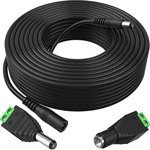 Heavy Duty 30ft 12V DC Power Extension Cable Pure Copper for CCTV Security Camera