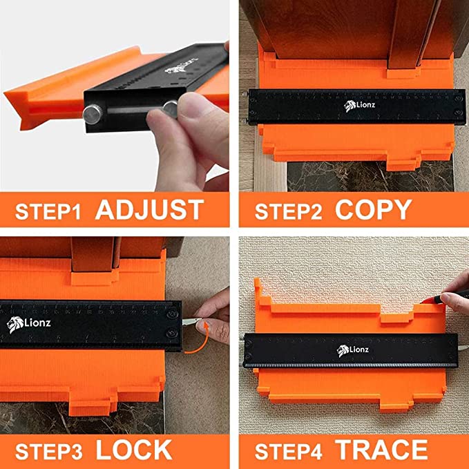 Contour Gauge w/ Lock And Adjusting Screws 10" Wide Profile Tool