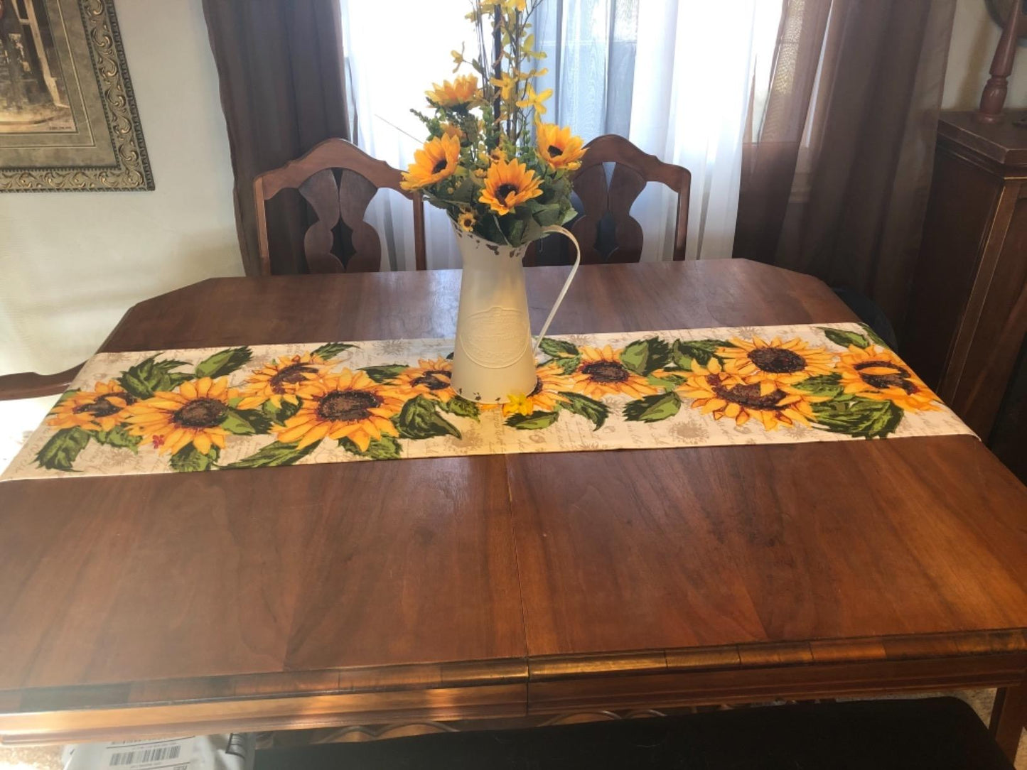 New Rustic Sunflower Table Runner | 14 x 72