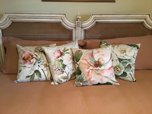 New 4 PCS 18" x 18" Throw Pillow Covers | Vintage Spring Flower Decorative Pillow Cases