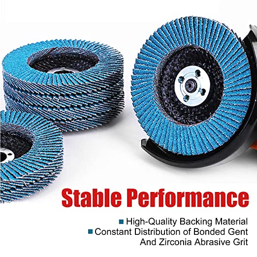 Heavy Duty 4 1/2 x 7/8" Flap Sanding Disc | Flap Discs 40 Grit | Stainless Steel Grinding Wheel