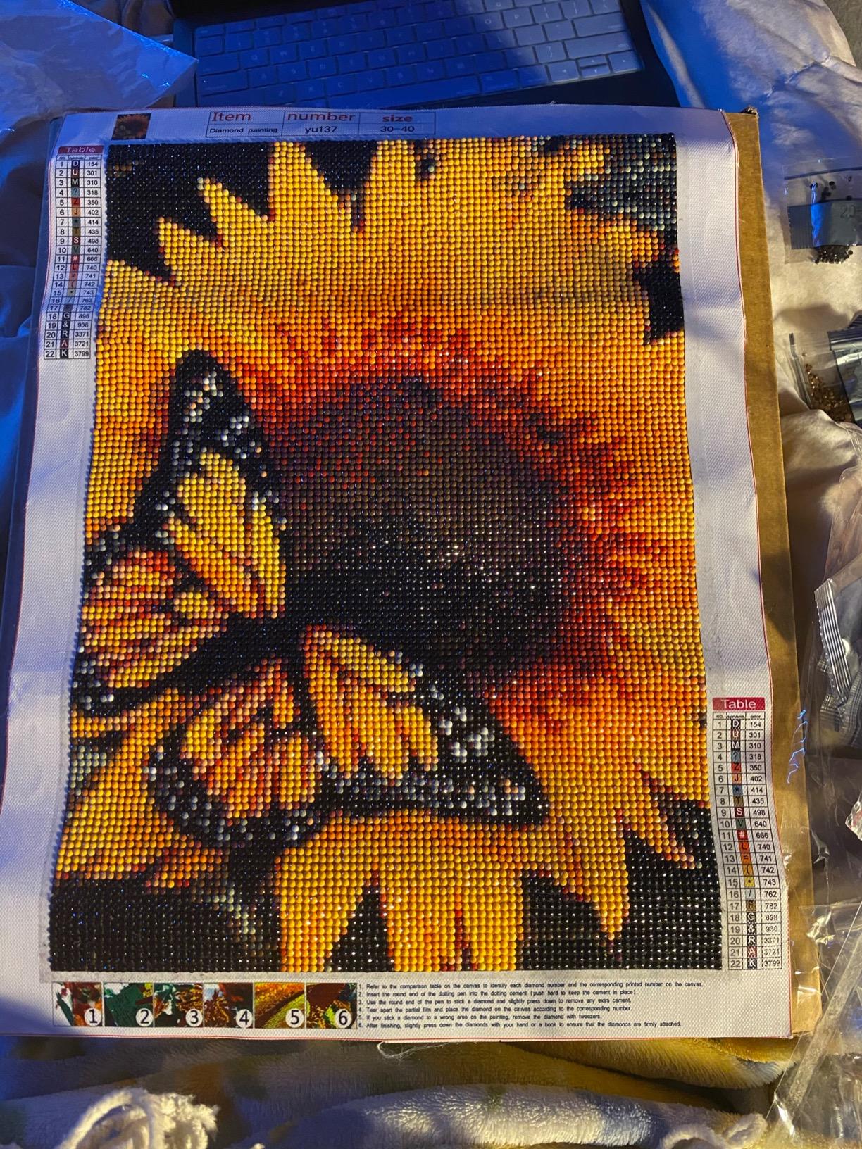 New 15.7" x 11.8" DIY Diamond Painting Kits | Butterfly Sunflower Arts Craft