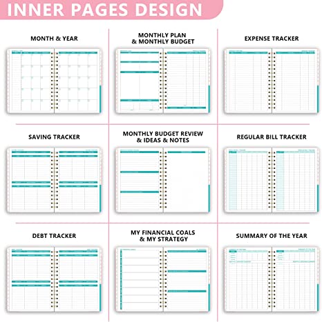 Budget Planner - 12 Monthly Financial Organizer, Budget Planner Organizer with Expense Tracker U...