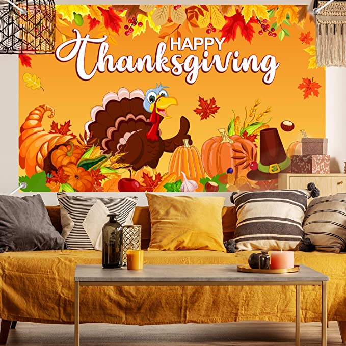 New Happy Thanksgiving Backdrop | Photography Background Harvest Party Supplies Decoration