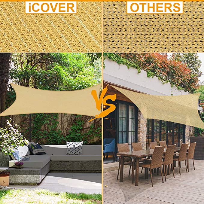 New Sun Shade Sail Canopy | Fabric Permeable Pergolas Top Cover | Garden Backyard Awning | 8" x 12"