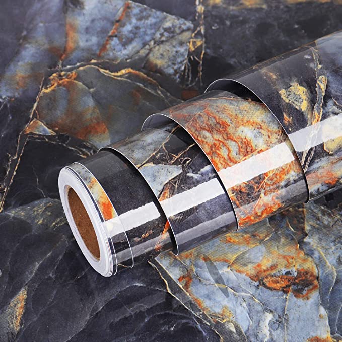 New 15.8" x 78.8" Marble Contact Paper Self Adhesive Wallpaper | Top Covers Waterproof Removable