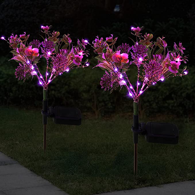 New 2PCS Solar Flower Lights | Garden Lights Outdoor Decorative